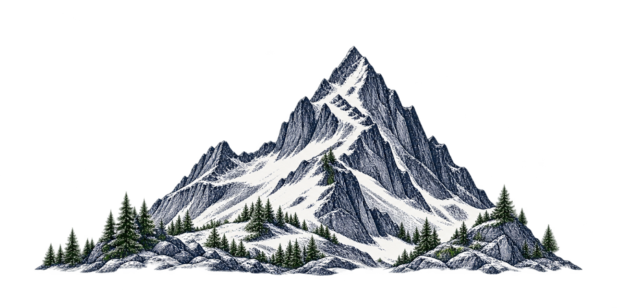 Engraved alpine peak.